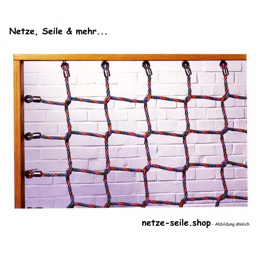 Filet à grimper en corde dHercule de Ø 16 mm, # 100 mm de maille, nœuds épissés à la main