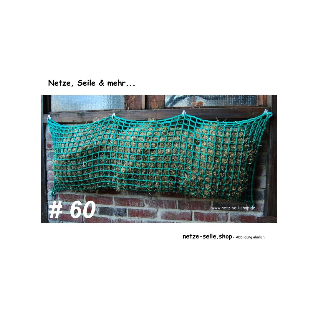 Hay net in pocket form made to measure, # 60 mm mesh size Ø 5 mm yarn thickness