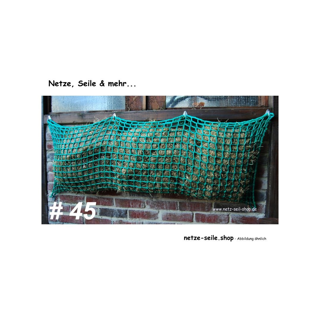 Hay net in pocket form made to measure, # 45 mm mesh size Ø 5 mm yarn thickness