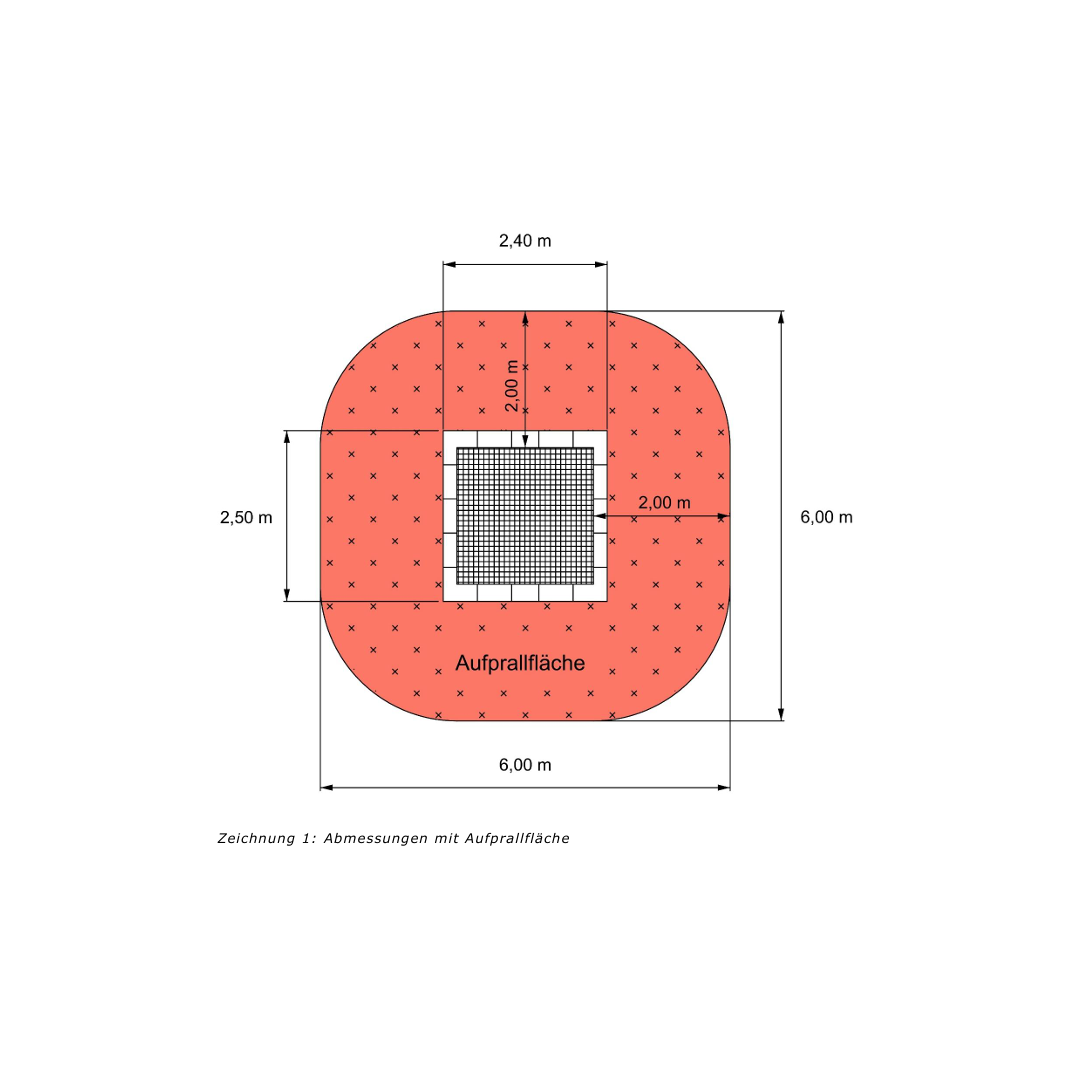 Jump L Trampoline 2.50 m x 2.40 m