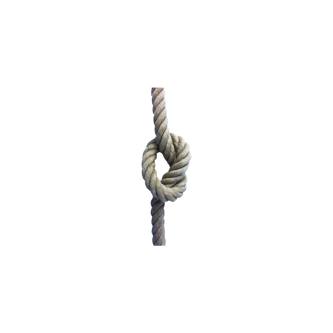 Klettertau PP-Spinnfasertauwerk - hanffarben - Ø  20  mm, alle 50cm einen Knoten