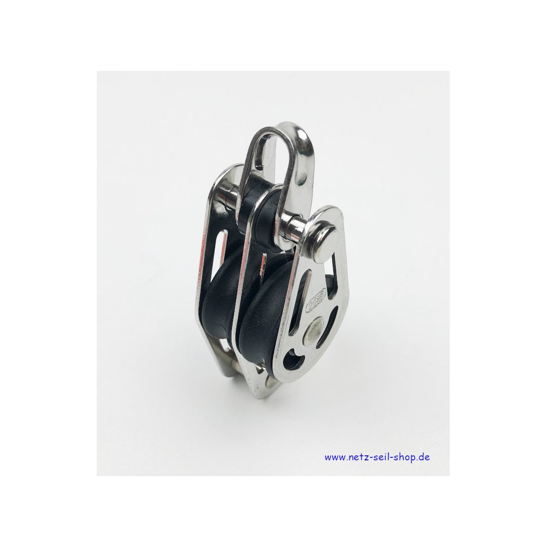 NIEDERHOLERBLOCK V-KLEMME 6 MM 2 ROLLEN, GLEITLAGER