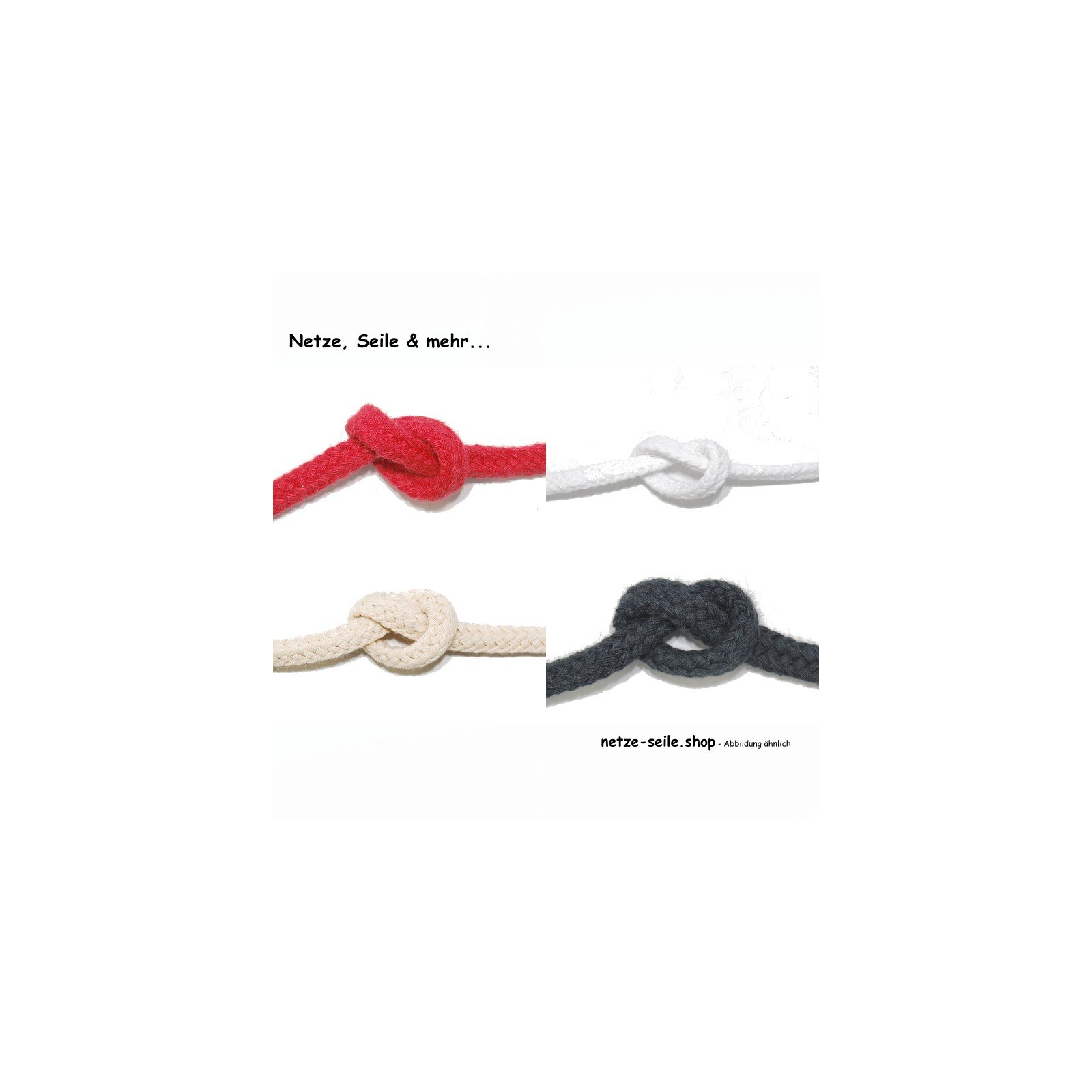 Cotton rope without core - Ø 10 mm - various colours -