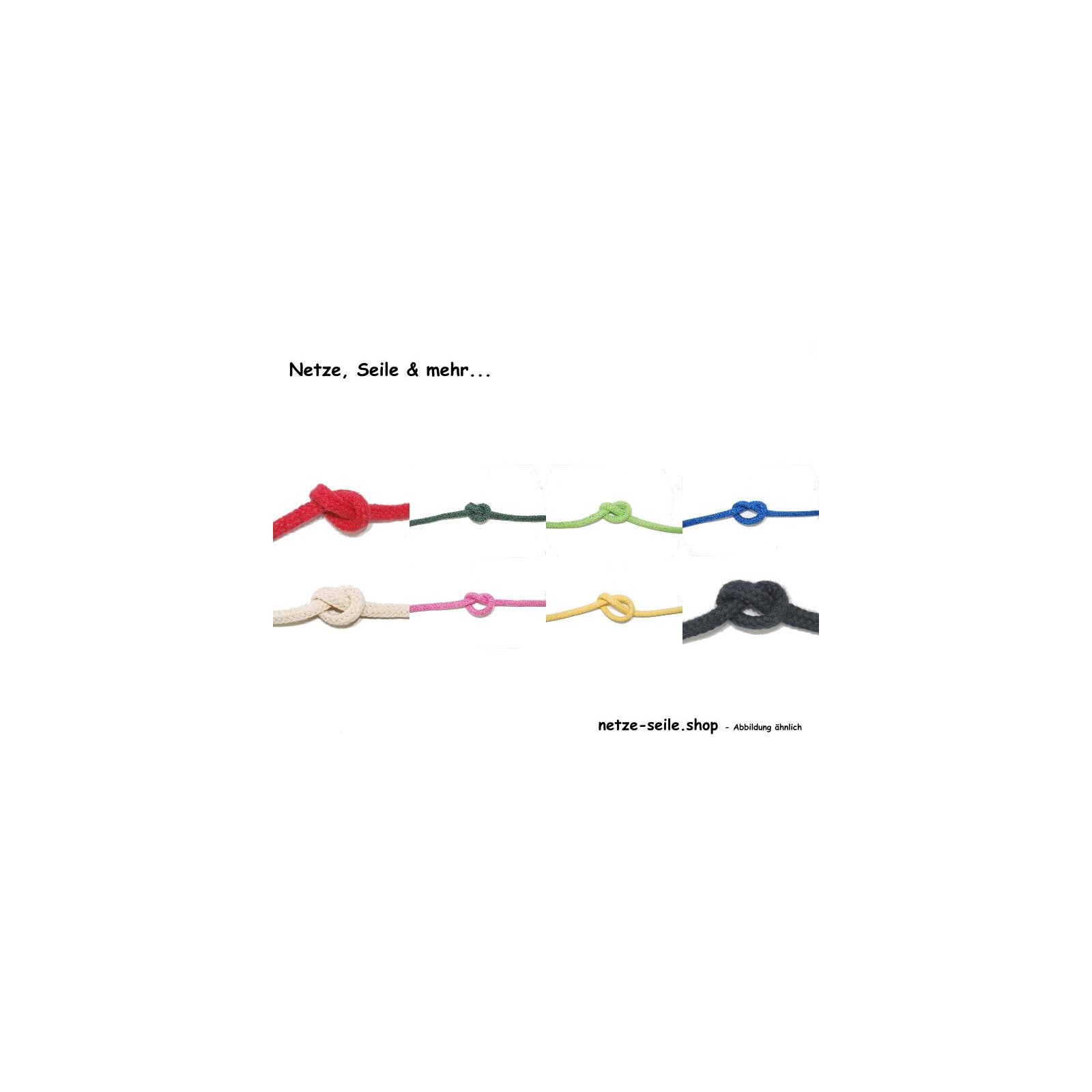 Corde en coton sans âme - Ø 8 mm -  différentes couleurs