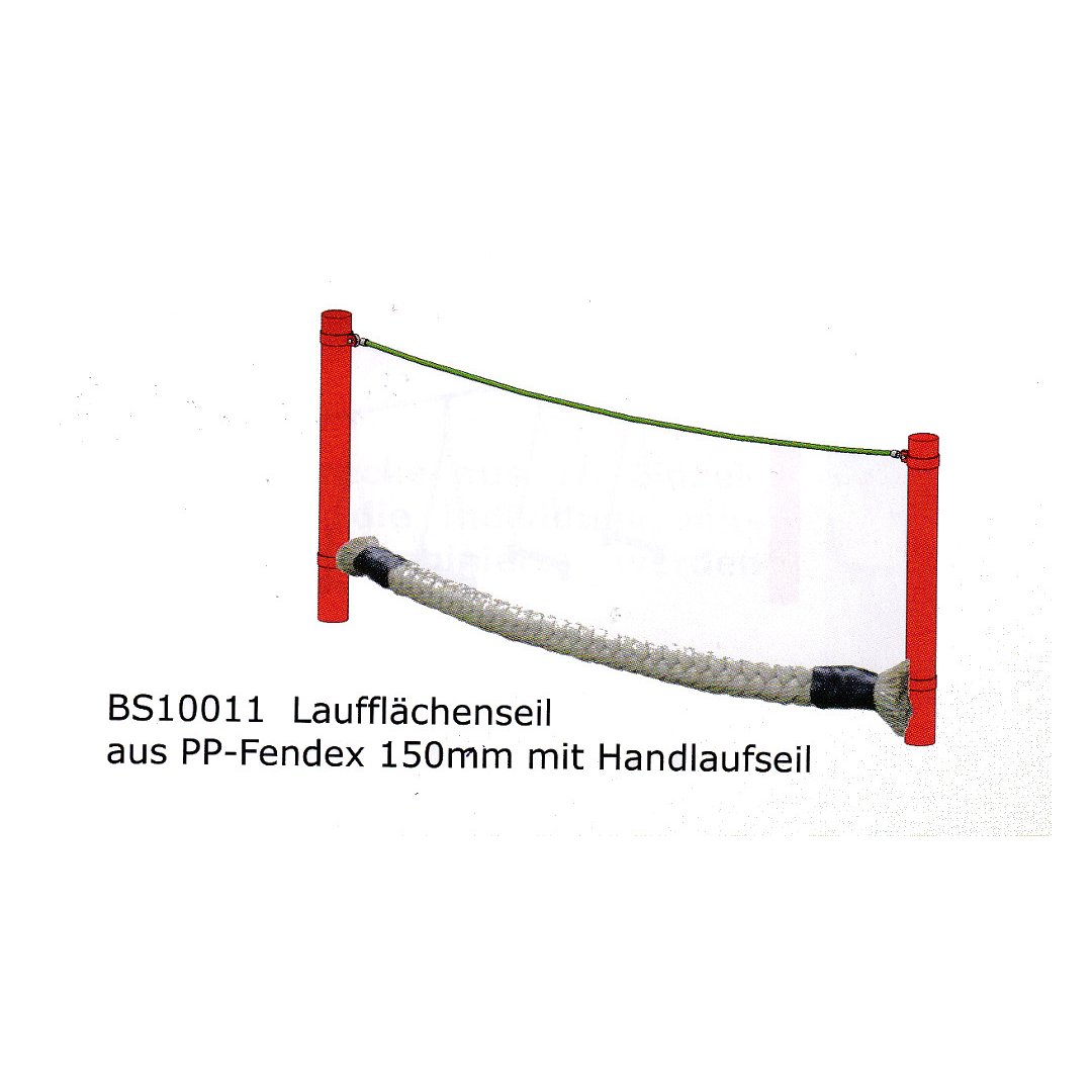 Looptouw van PP-Fendex Ø 140 mm, staalkabel binnenin Ø 10 mm