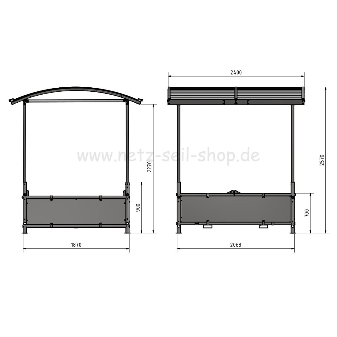 Heuraufe "Ammerland" komplettes Set mit pat. Netzbügel inkl. Heunetz mii #30 mm Maschenweite