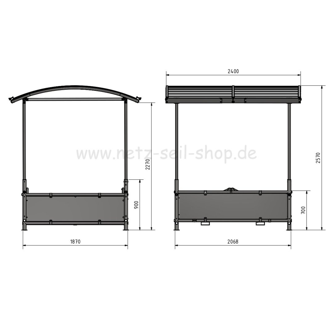 Heuraufe "Ammerland" komplettes Set mit pat. Netzbügel inkl. Heunetz mit #30 mm Maschenweite