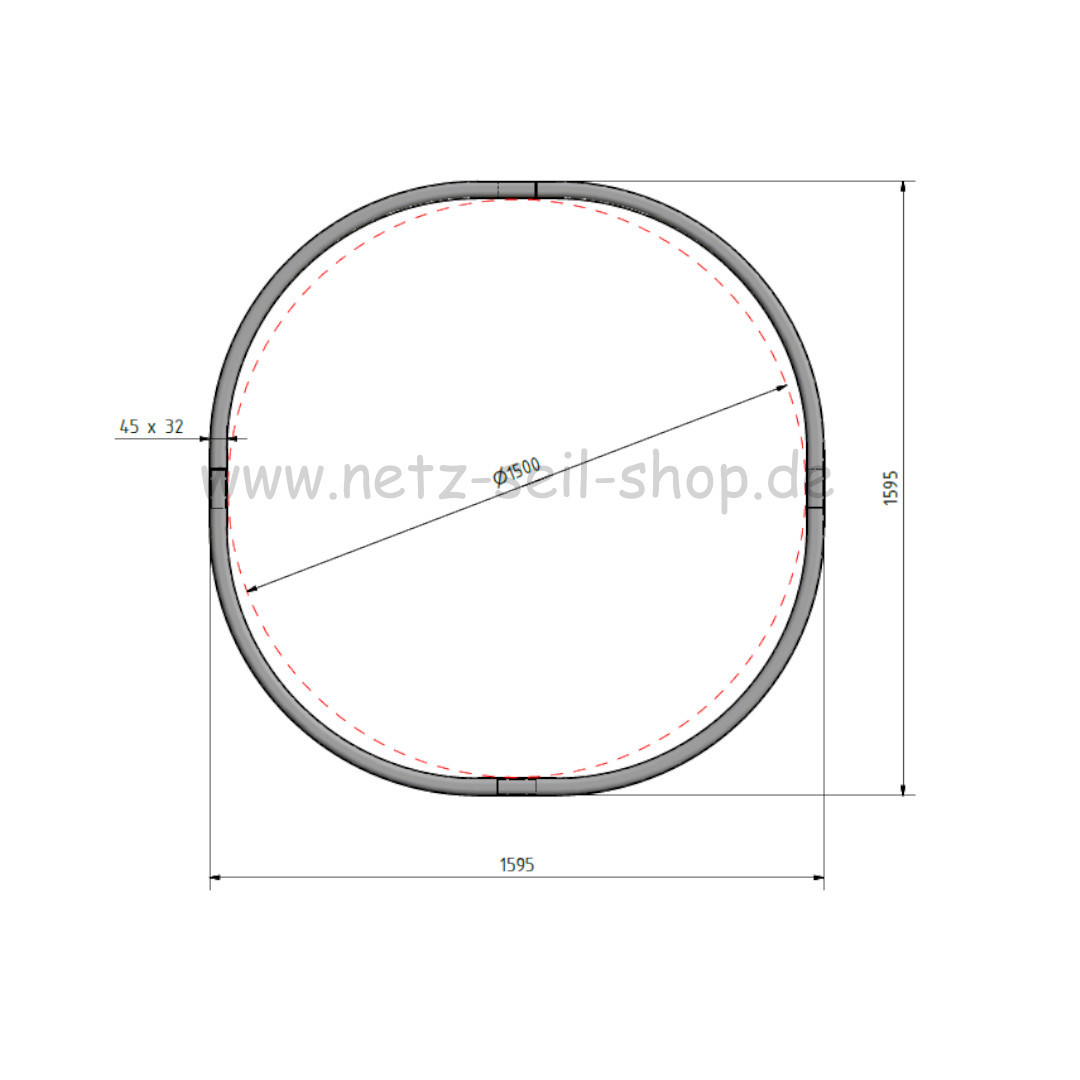 Heunetz für Rundballen, 160 cm Durchmesser, Höhe 120cm,  Ø 5 mm Garn, # 38 mm Maschenweite mit PE-Ring inkl. Sand für Ringbefüllung