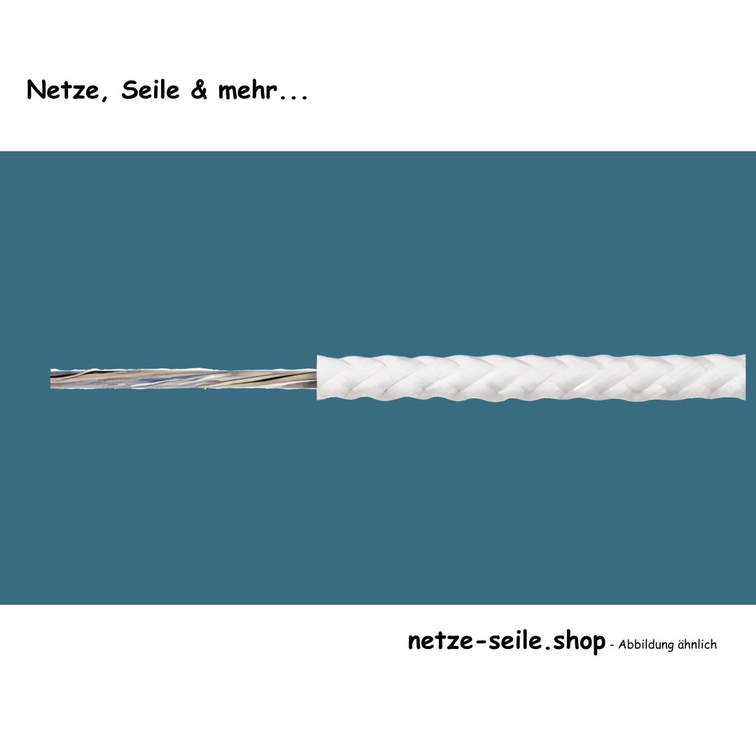 Corde en nylon tressée avec noyau Ø 10mm, longueur 100m, couleur blanche