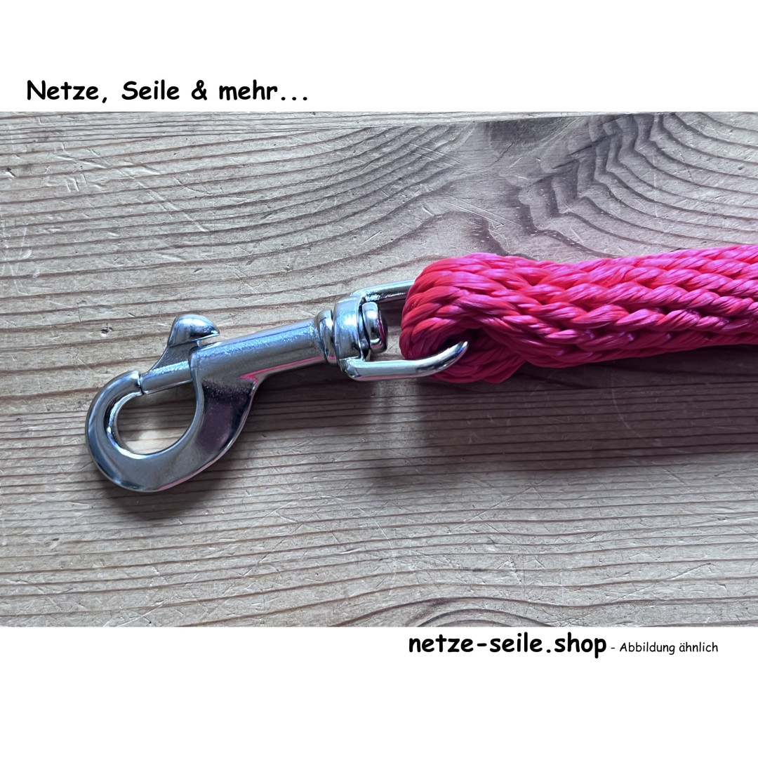 Dog towline made of Ø 10 mm spiral braid with swivel carabiner 3 meters-Blue -with wrist strap