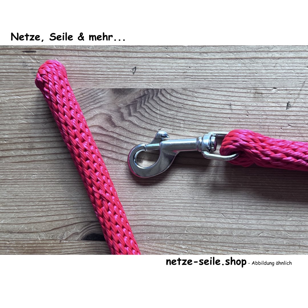 Dog towline made of Ø 10 mm spiral braid with swivel carabiner 8 metres-Blue -without wrist strap