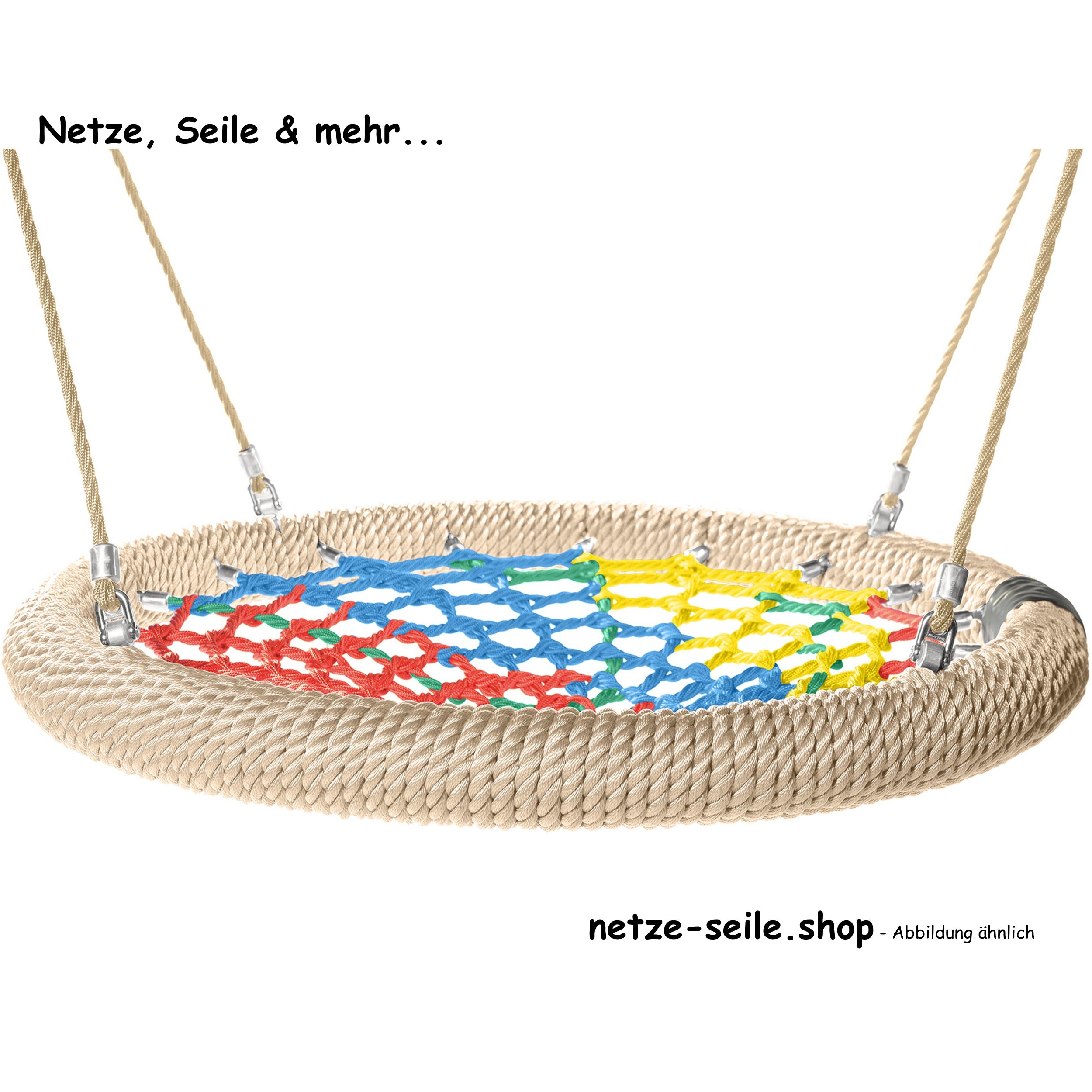 Nest Schommel Schwalbennest Ø 100 cm Ring Beige * Net Kleurrijk * Touw -Beige
