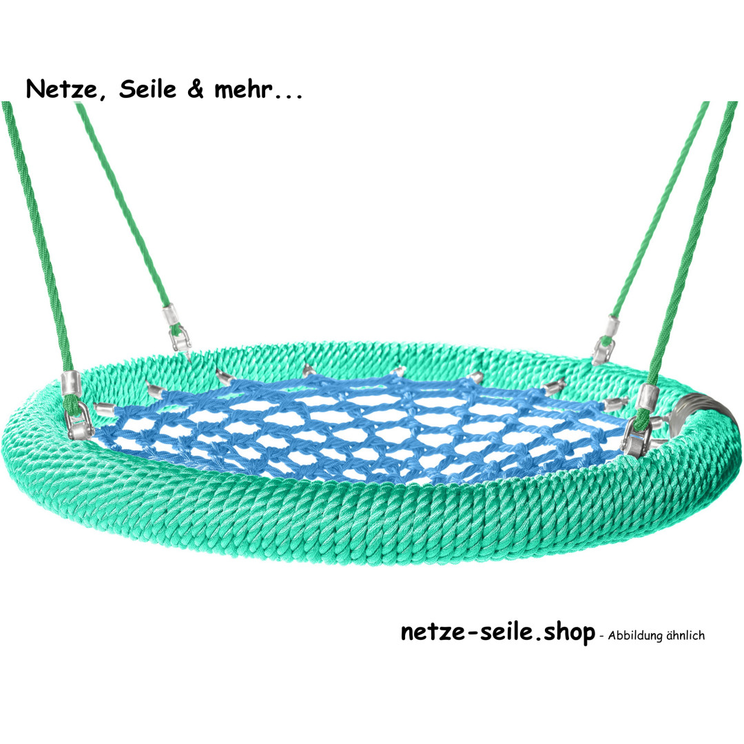 Nestschaukel Schwalbennest Ø 100 cm Ring Grün * Netz Blau * Seil Grün