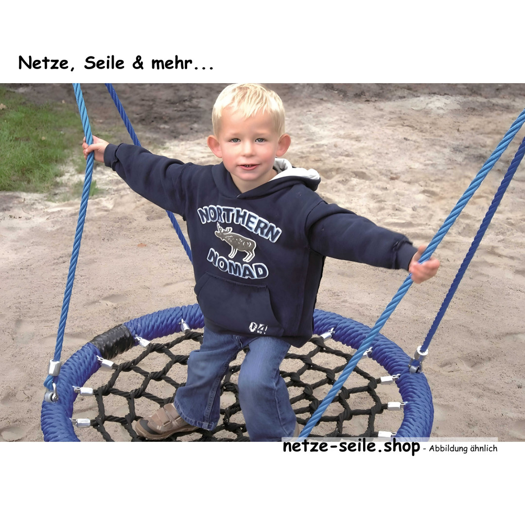 Nestschaukel Schwalbennest Ø 100 cm Ring Grün * Netz Blau * Seil Grün
