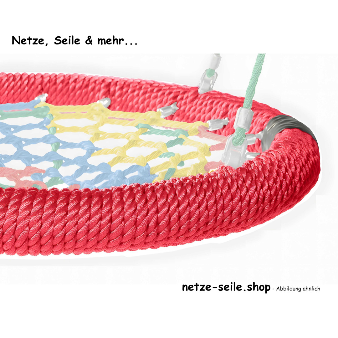 Nestschaukel Schwalbennest Ø 100 cm Ring Rot * Netz Rot * Seil Blau