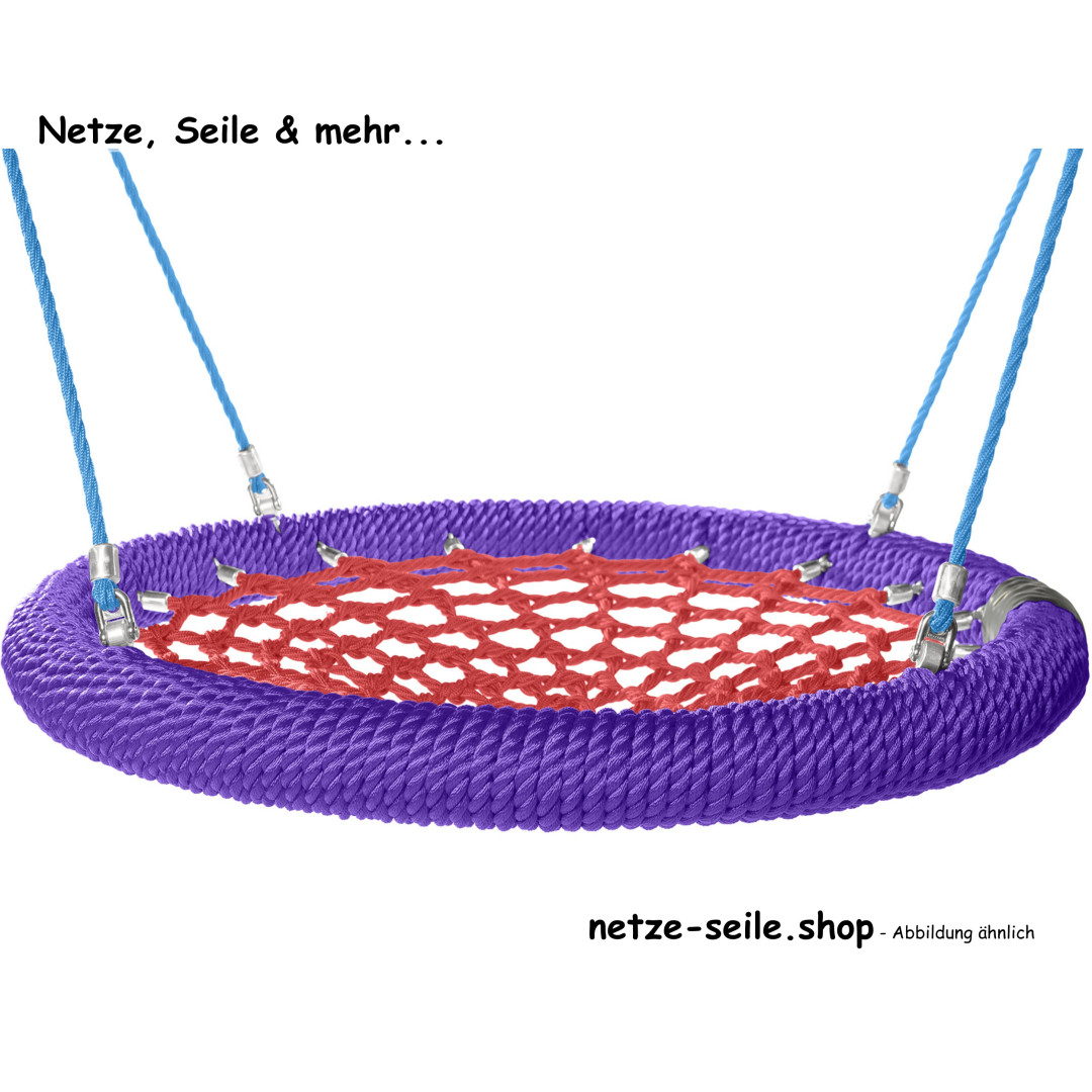 Nestschaukel Schwalbennest Ø 100 cm Ring Violett * Netz Rot * Seil Blau