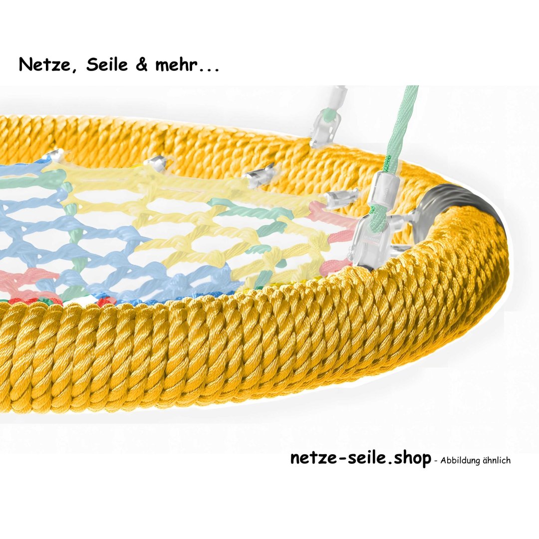 Nest schommel Musnest  Ø 100 cm  * Ring  Geel * Net Groen * Touw Geel