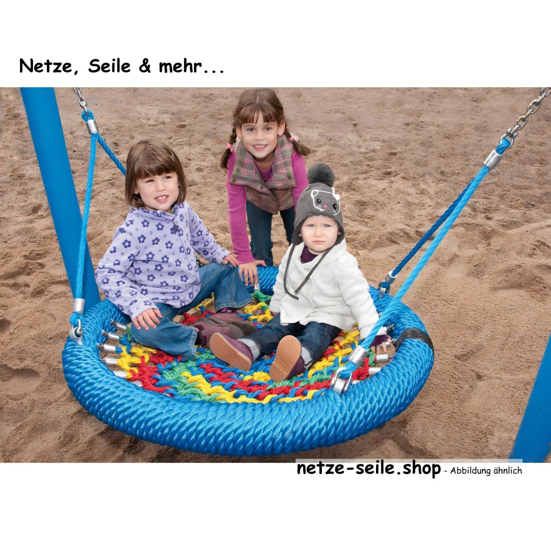 Nest swing Sparrows Nest Ø 100 cm  * Ring Silver * Net Beige * Rope Red