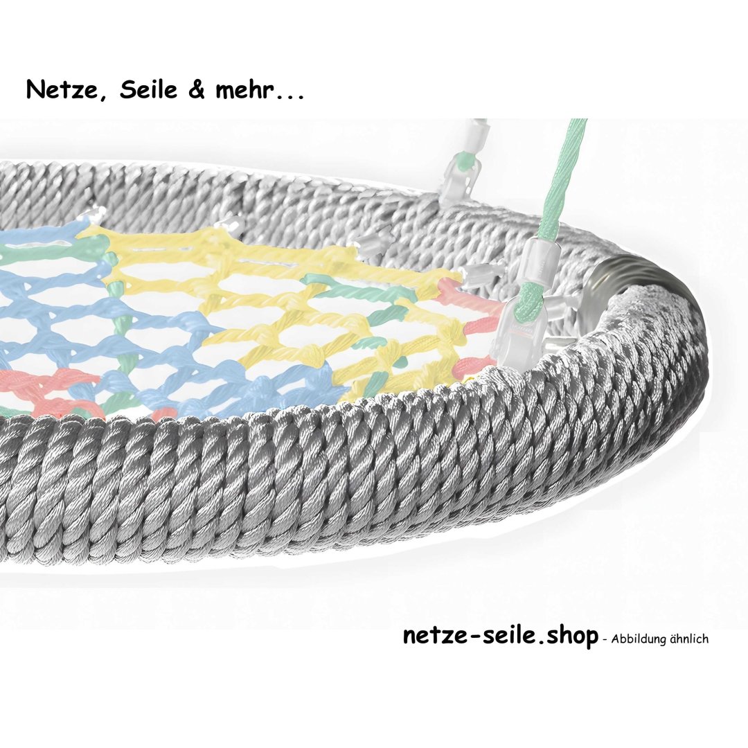 Nest swing Sparrows Nest Ø 100 cm  * Ring Silver * Net Beige * Rope Red