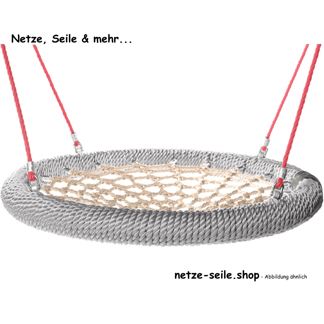 Nest swing Sparrows Nest Ø 100 cm  * Ring Silver * Net Beige * Rope Red