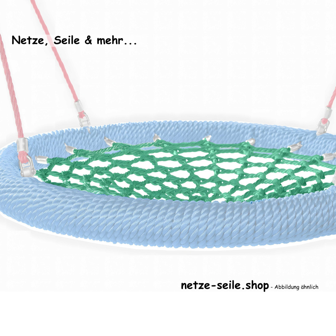 Nest schommel Musnest  Ø 100 cm  * Ring  Paars * Net Groen * Touw Geel