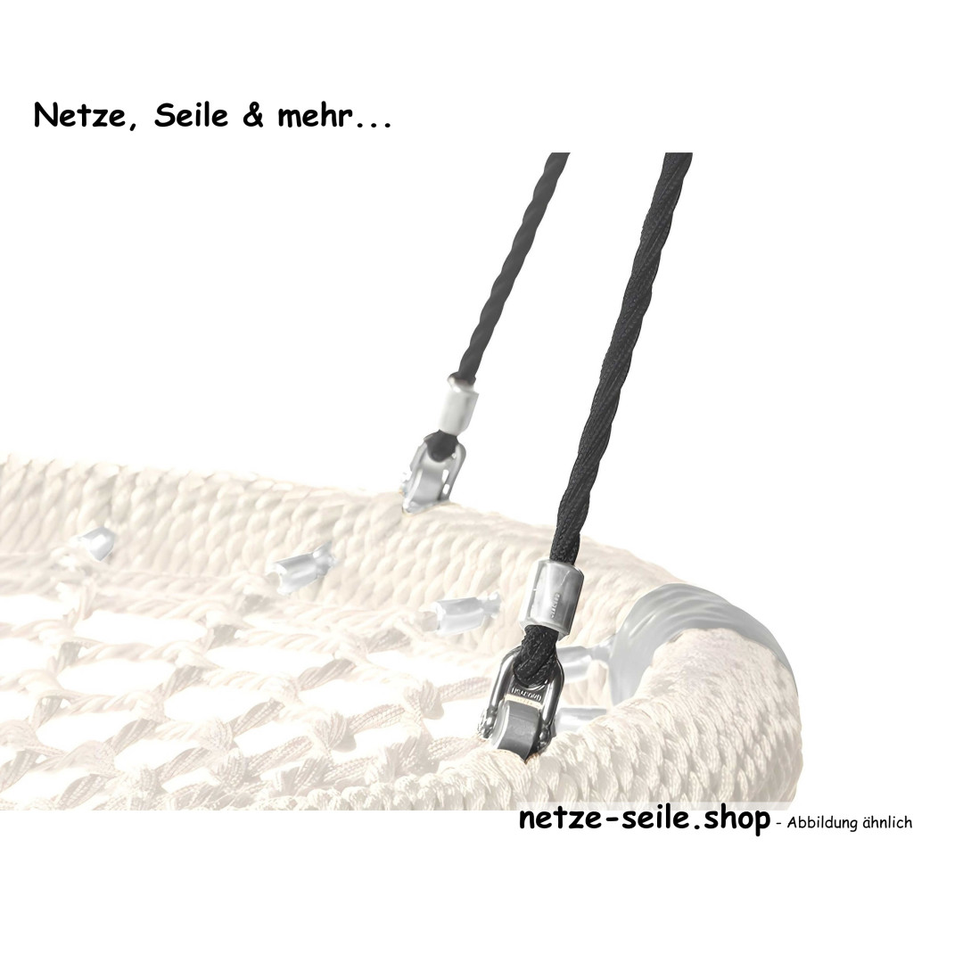 Balançoire nid doiseau poussin Ø 120 cm * Bague Beige * Filet Noir * Corde Noir