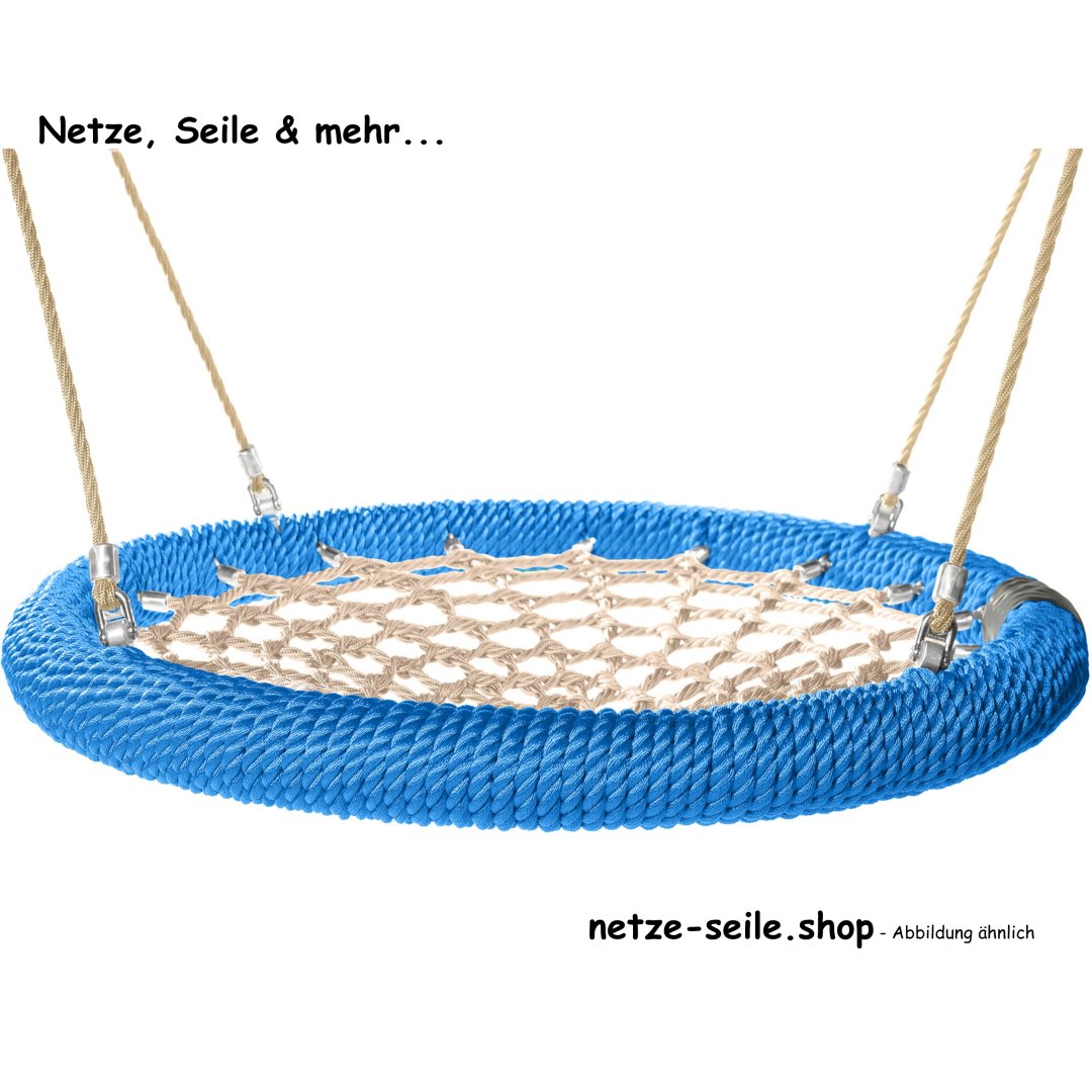 Nestschaukel Kükennest Ø 120 cm * Ring Blau * Netz Beige * Seil Beige