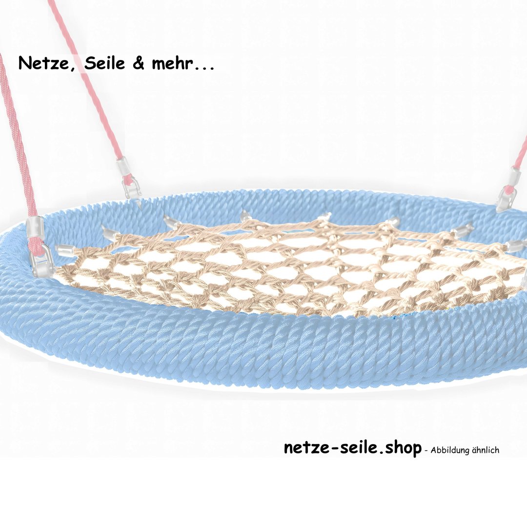 Nest swing chicks nest Ø 120 cm * Ring Blue * Net Beige * Rope Beige