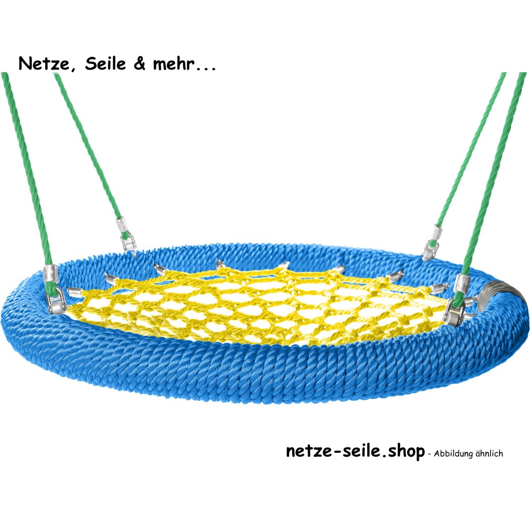 Nest swing chicks nest Ø 120 cm * Ring Blue * Net Yellow * Rope Green