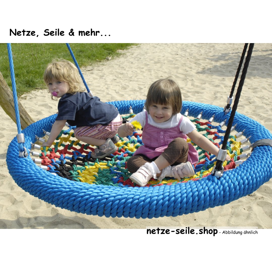 Nest swing chicks nest Ø 120 cm * Ring Blue * Net Yellow * Rope Green