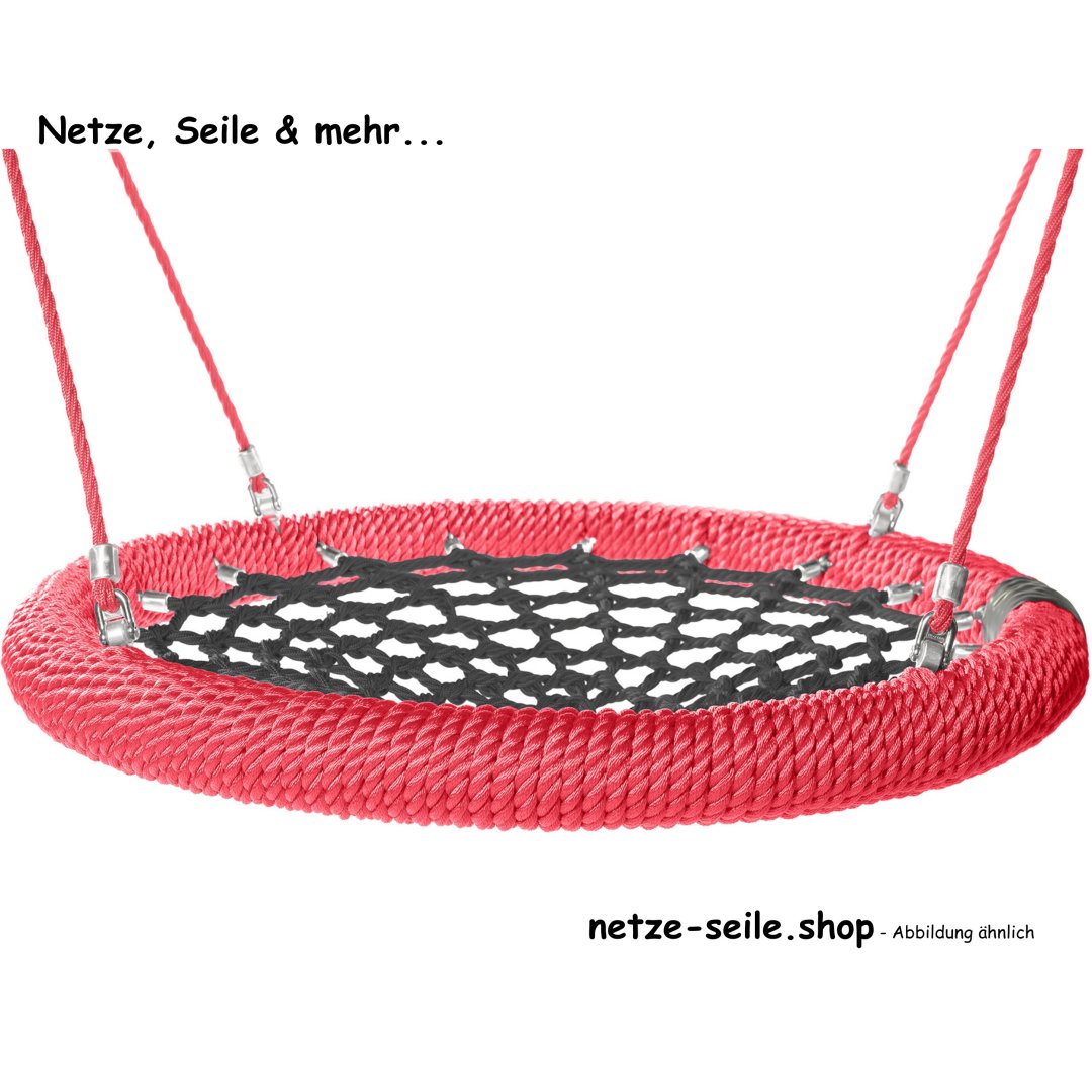 Balançoire nid doiseau poussin Ø 120 cm * Bague Rouge * Filet Noir * Corde Rouge