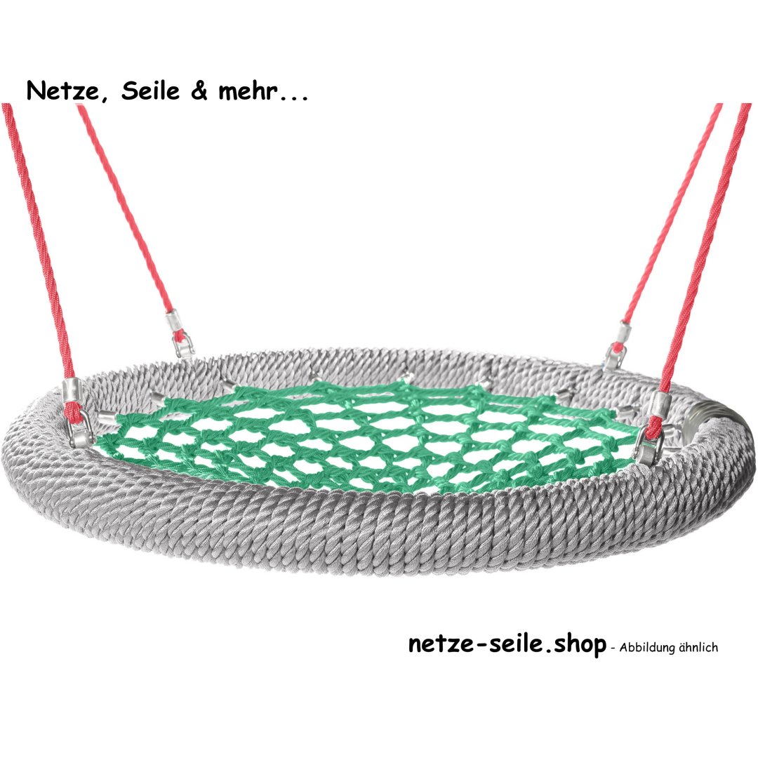 Nest swing chicks nest Ø 120 cm * Ring Silver * Net Green * Rope Red