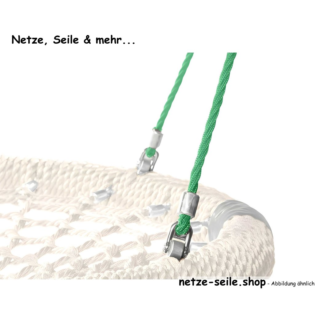 Nestschaukel Kükennest Ø 120 cm * Ring Violett * Netz Blau * Seil Grün