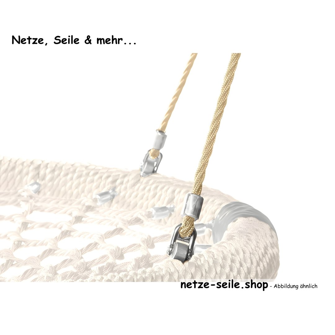 Nestschaukel Storchennest Ø 120 cm * Ring Beige * Netz Orange * Seil Beige