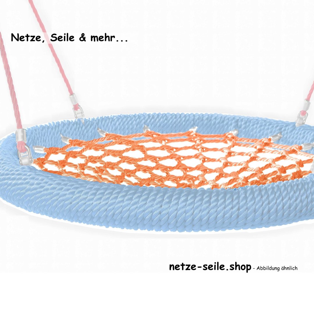 Nestschaukel Storchennest Ø 120 cm * Ring Beige * Netz Orange * Seil Beige
