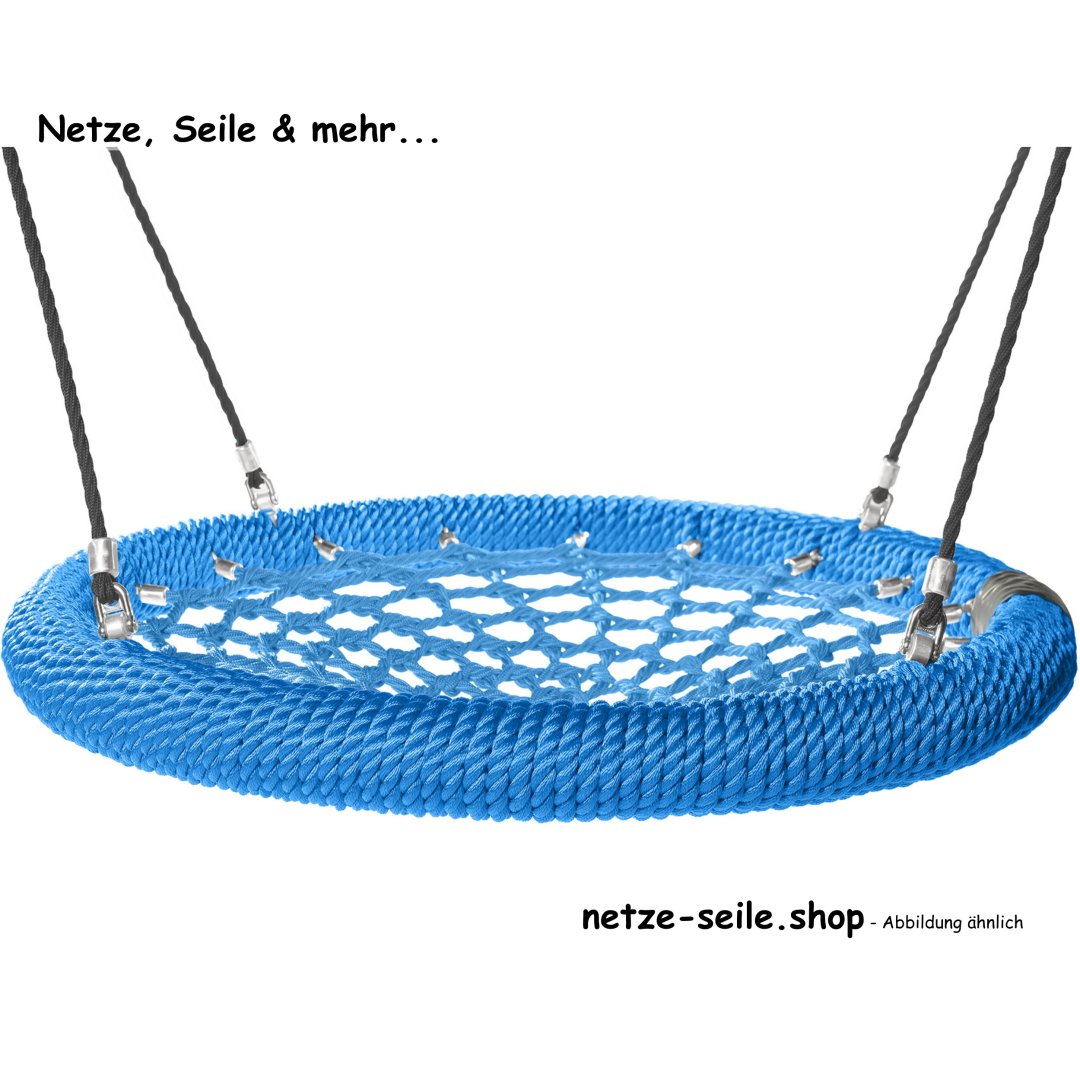 Nestschaukel Storchennest Ø 120 cm * Ring Blau * Netz Blau * Seil Schwarz