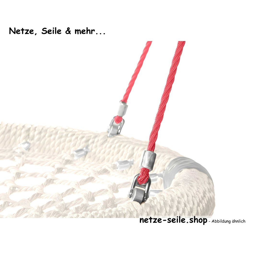 Nestschaukel Storchennest Ø 120 cm * Ring Blau * Netz Orange * Seil Rot