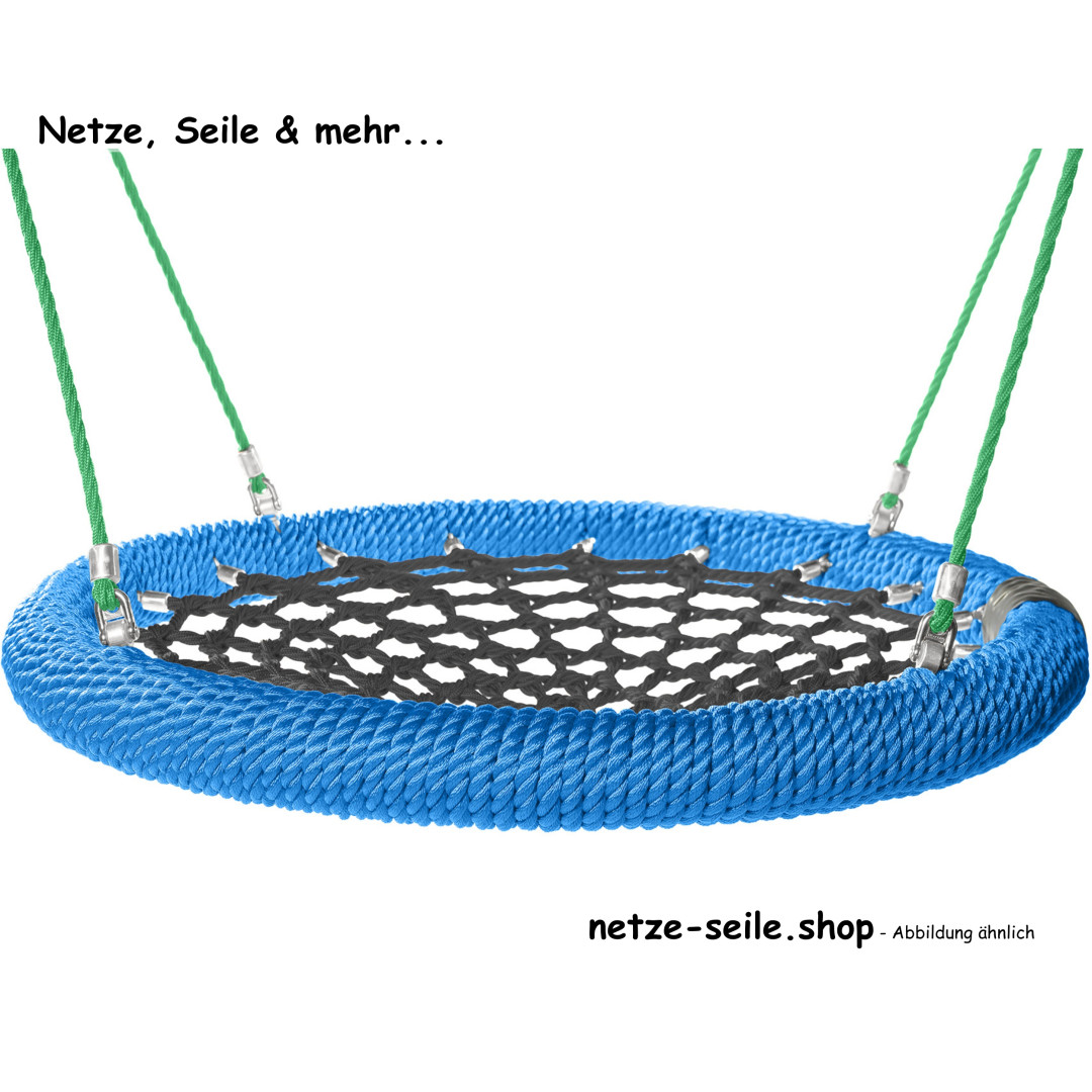 Balançoire nid de cigogne Ø 120 cm * Bague Bleu * Filet Noir * Corde Vert