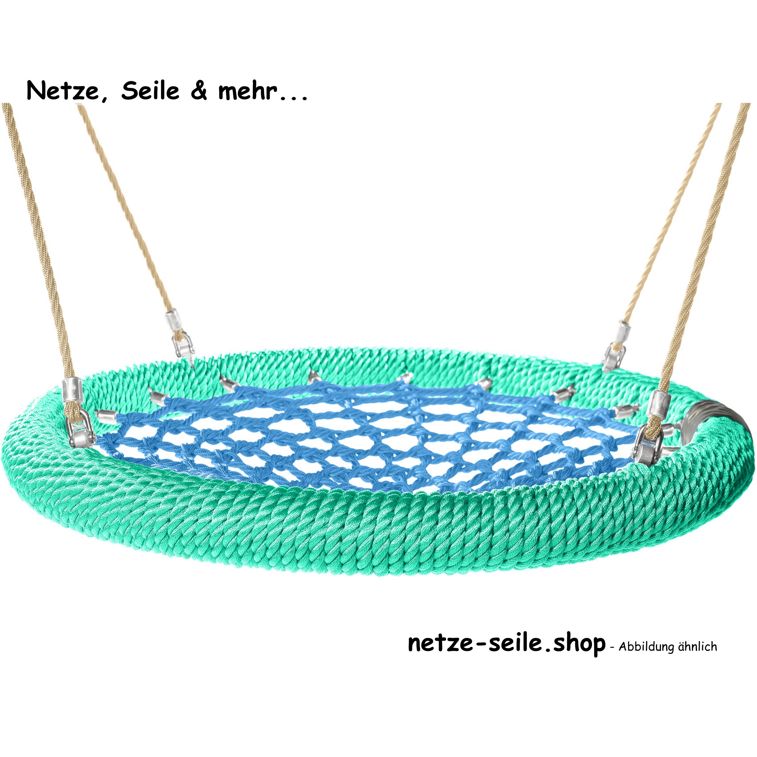 Nest swing Storks nest Ø 120 cm * Ring Green * Net Blue * Rope Beige