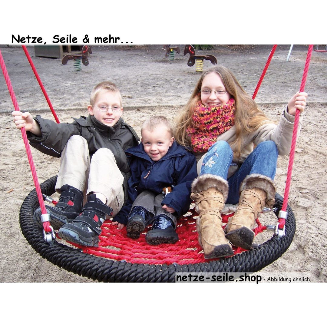 Nest swing Storks nest Ø 120 cm * Ring Red * Net Orange * Rope Blue