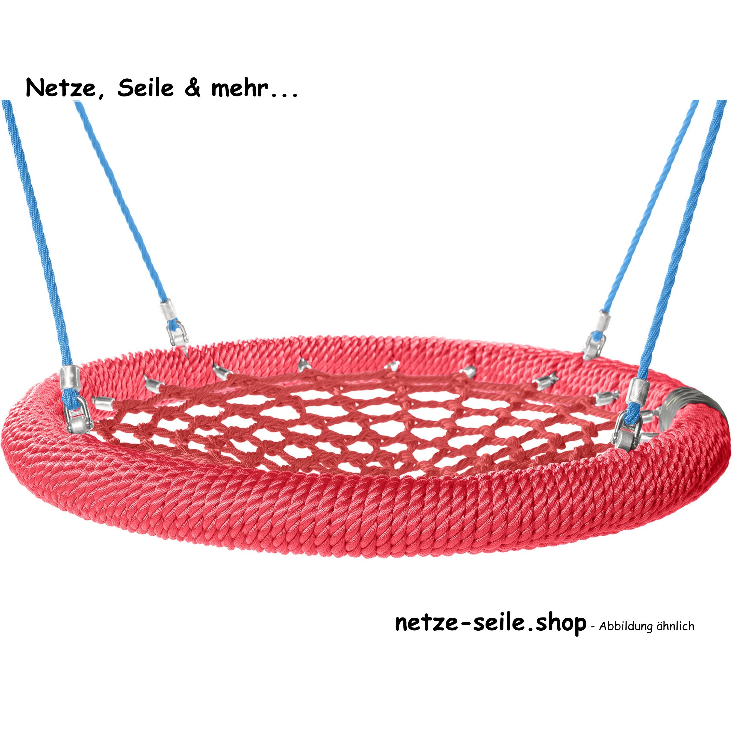 Nestschaukel Storchennest Ø 120 cm * Ring Rot * Netz Rot * Seil Blau