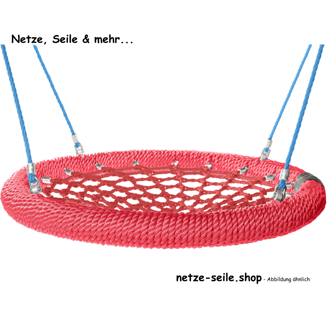 Nestschaukel Storchennest Ø 120 cm * Ring Rot * Netz Rot * Seil Blau