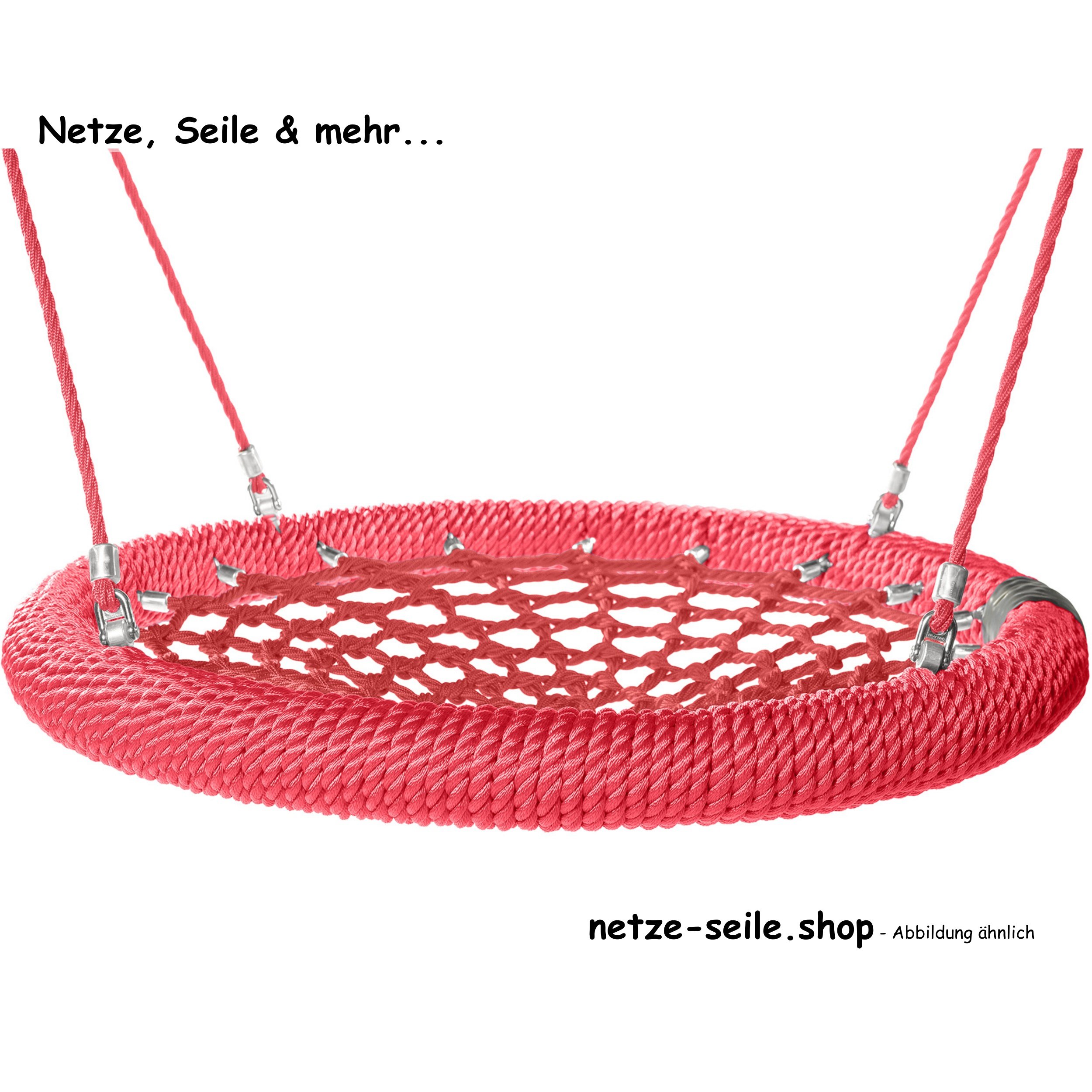 Nestschaukel Storchennest Ø 120 cm * Ring Rot * Netz Rot * Seil Rot