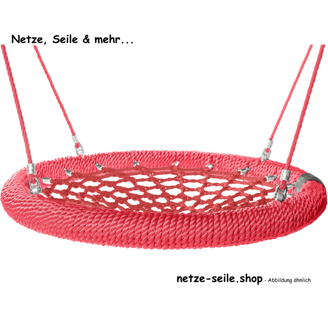 Nestschaukel Storchennest Ø 120 cm * Ring Rot * Netz Rot * Seil Rot