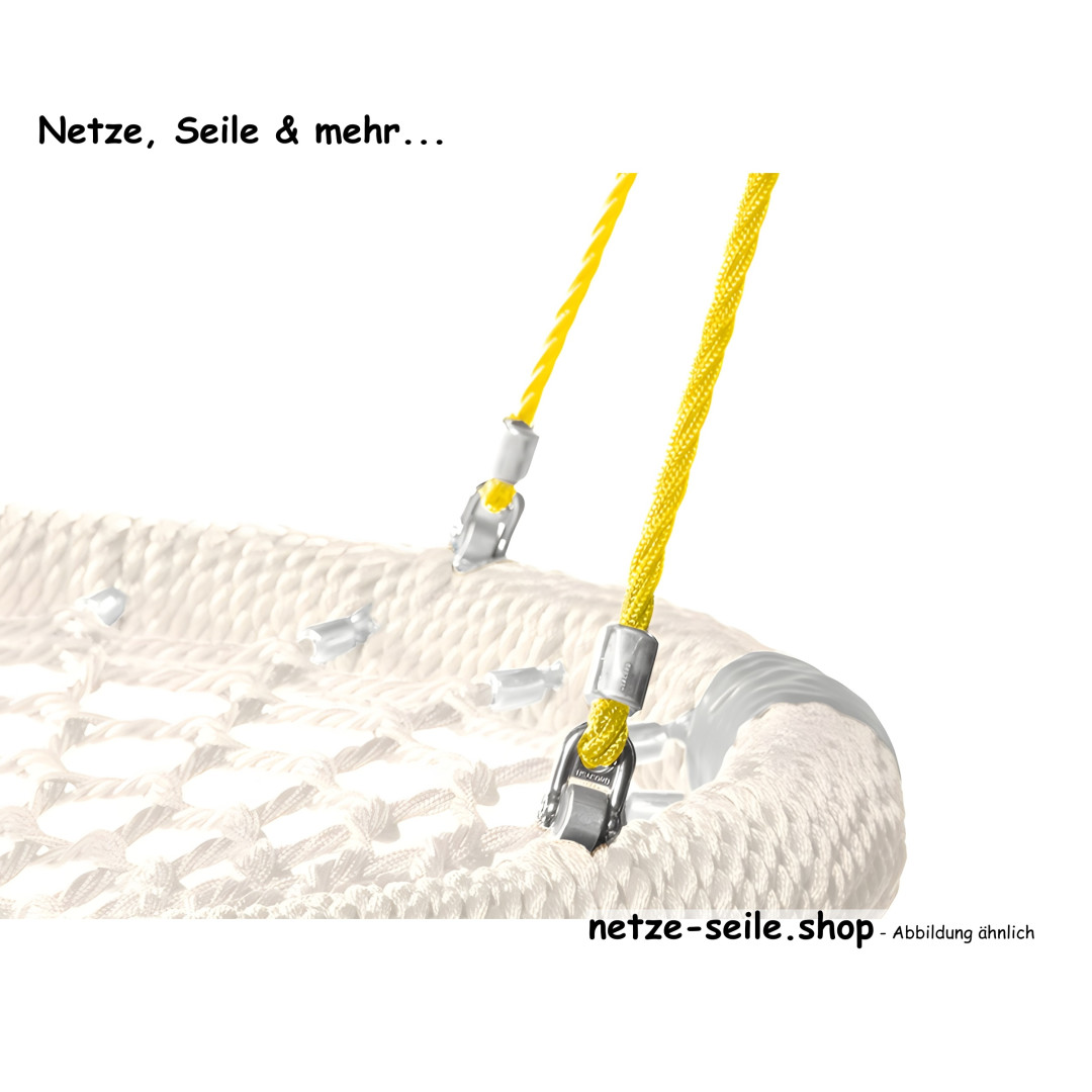 Balançoire nid de cigogne Ø 120 cm * Bague Noir * Filet Noir * Corde Jaune