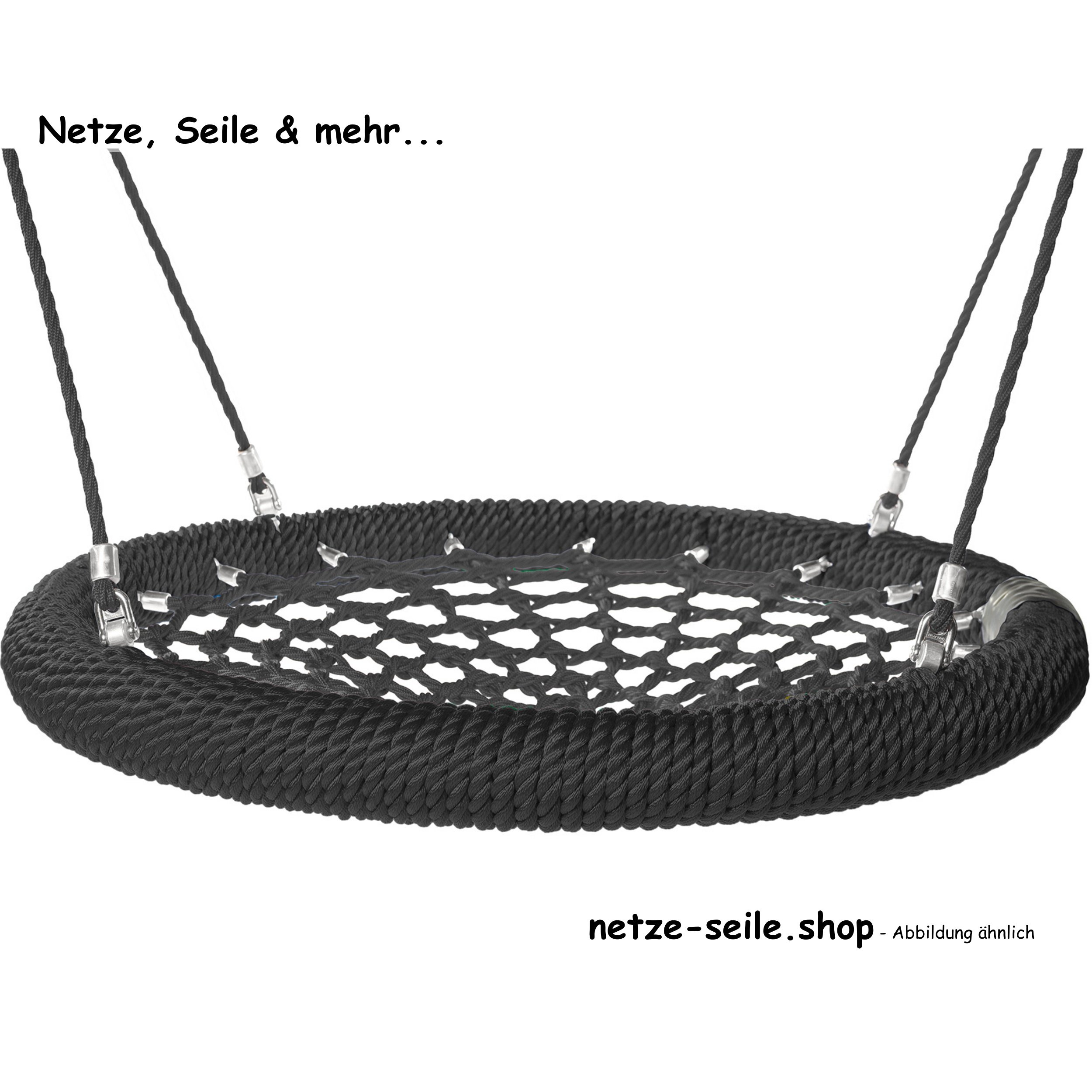 Nestschaukel Storchennest Ø 120 cm * Ring Schwarz * Netz Schwarz * Seil Schwarz