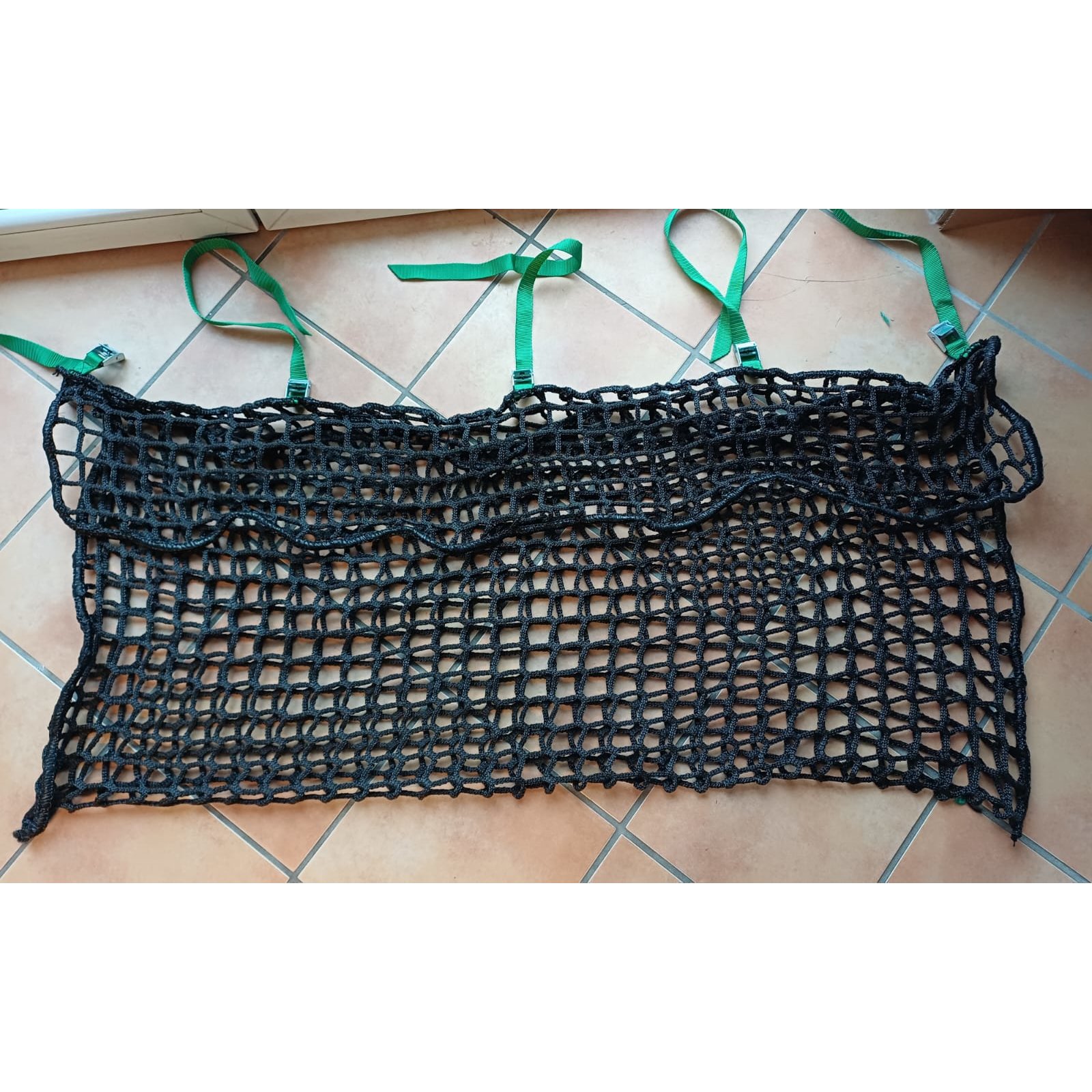 Heunetz in taschenform mit Überschlag 1,25 x 0,60m, Farbe schwarz