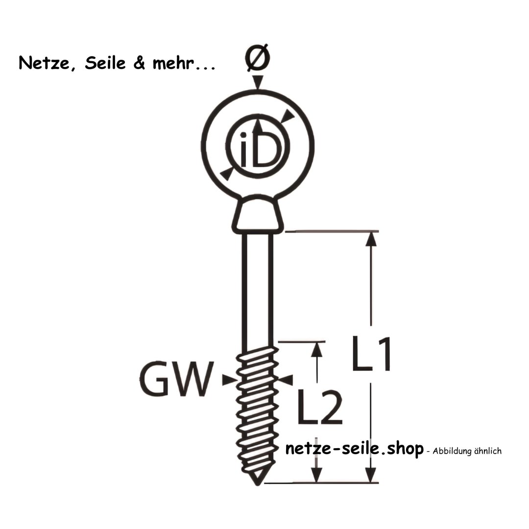 10 STCK / PCS. Augbolzen mit Holzgewinde A4  8x80mm,...