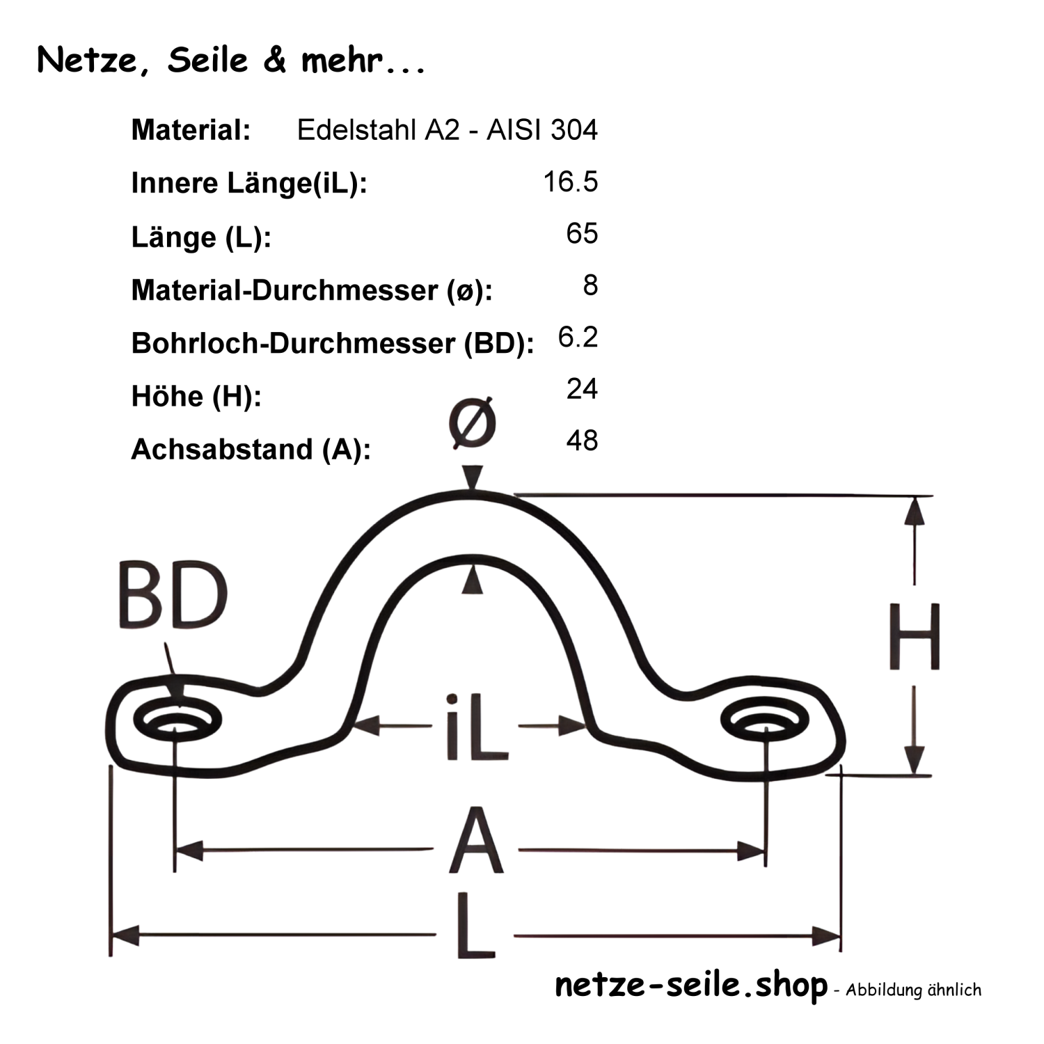 Œillet de pare-battage A2 8x63mm [0,73 EUR]