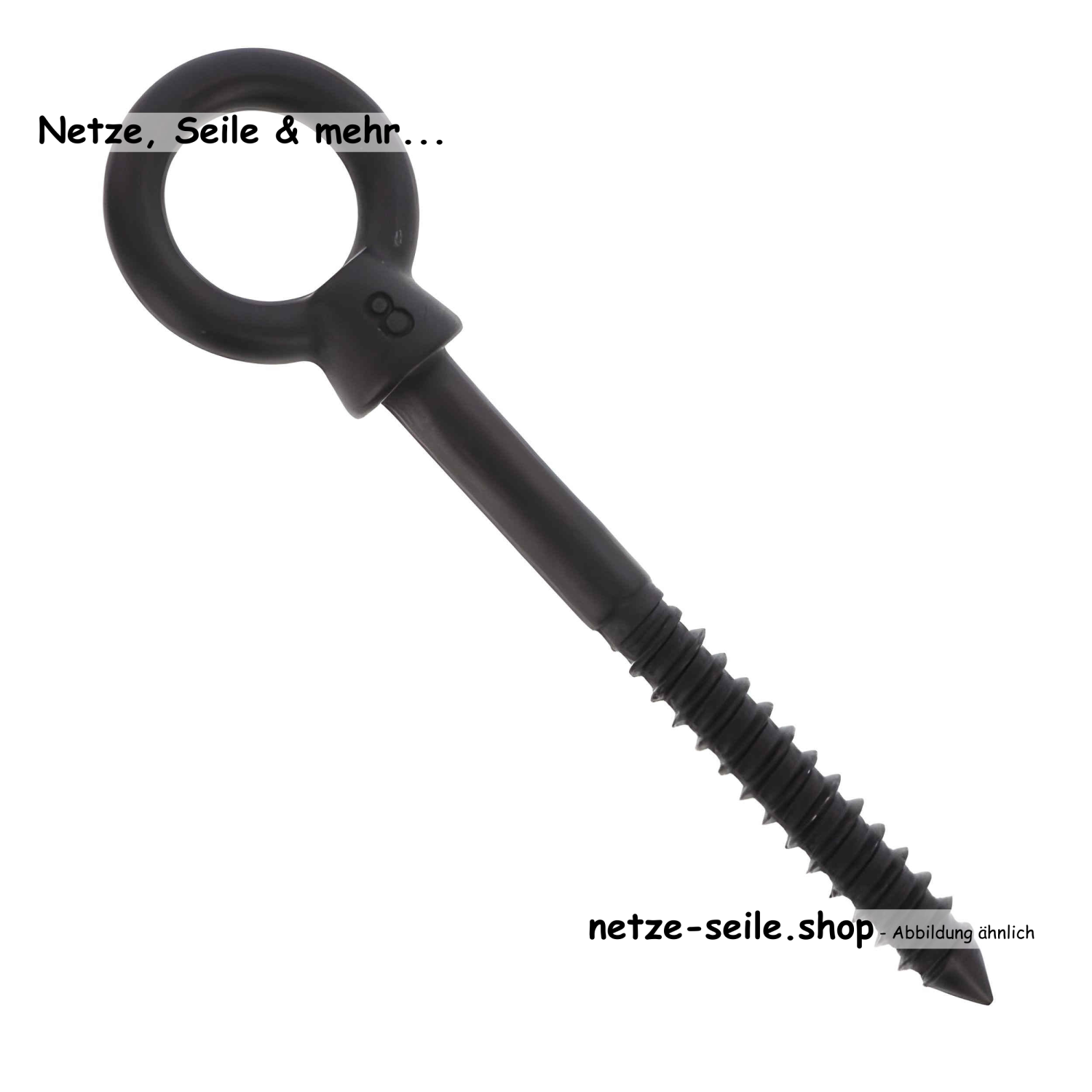 Boulon à œil - filet bois - noir terne A4 8x60mm [2,70 EUR]